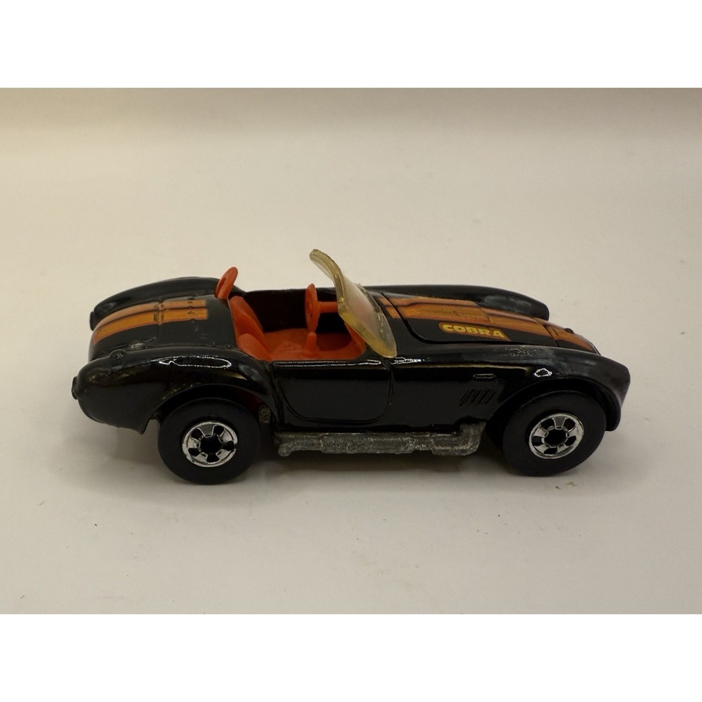 Vintage 1982 Hot Wheels Cobra Black Die-Cast Car with Case
